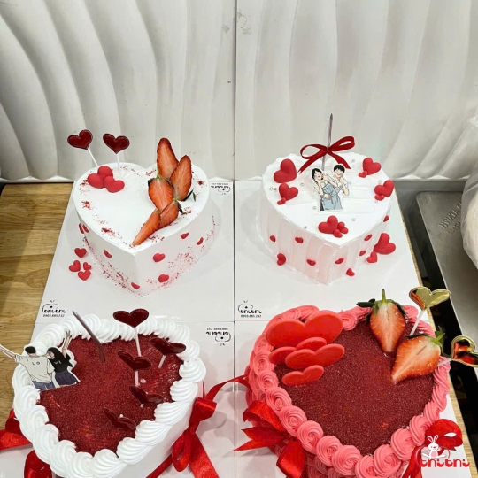 Bánh kem hình tim 2